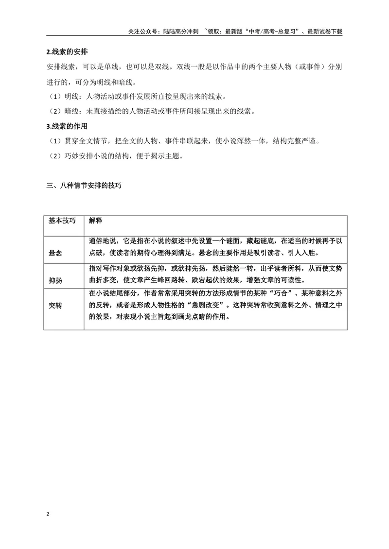 《05文学类文本之小说阅读分析小说结构，突破情节线索题-（全国通用）_二轮复习_2025年_2025年高考语文二轮复习之现代文阅读专项训练全国通用_资料》第2页预览
