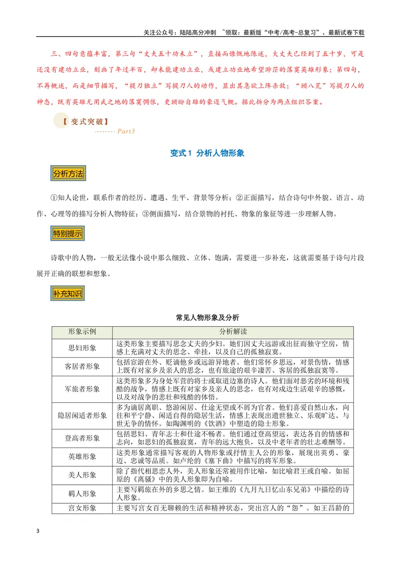 《01古诗中的形象（两种变式）（古诗阅读考点变式解读·诗歌的形象与内容）（教师版）-12页_专项复习_2025年_2025年高考语文古代诗歌阅读高频考点解读与变式通关练（新高考通用）_资料》第3页预览
