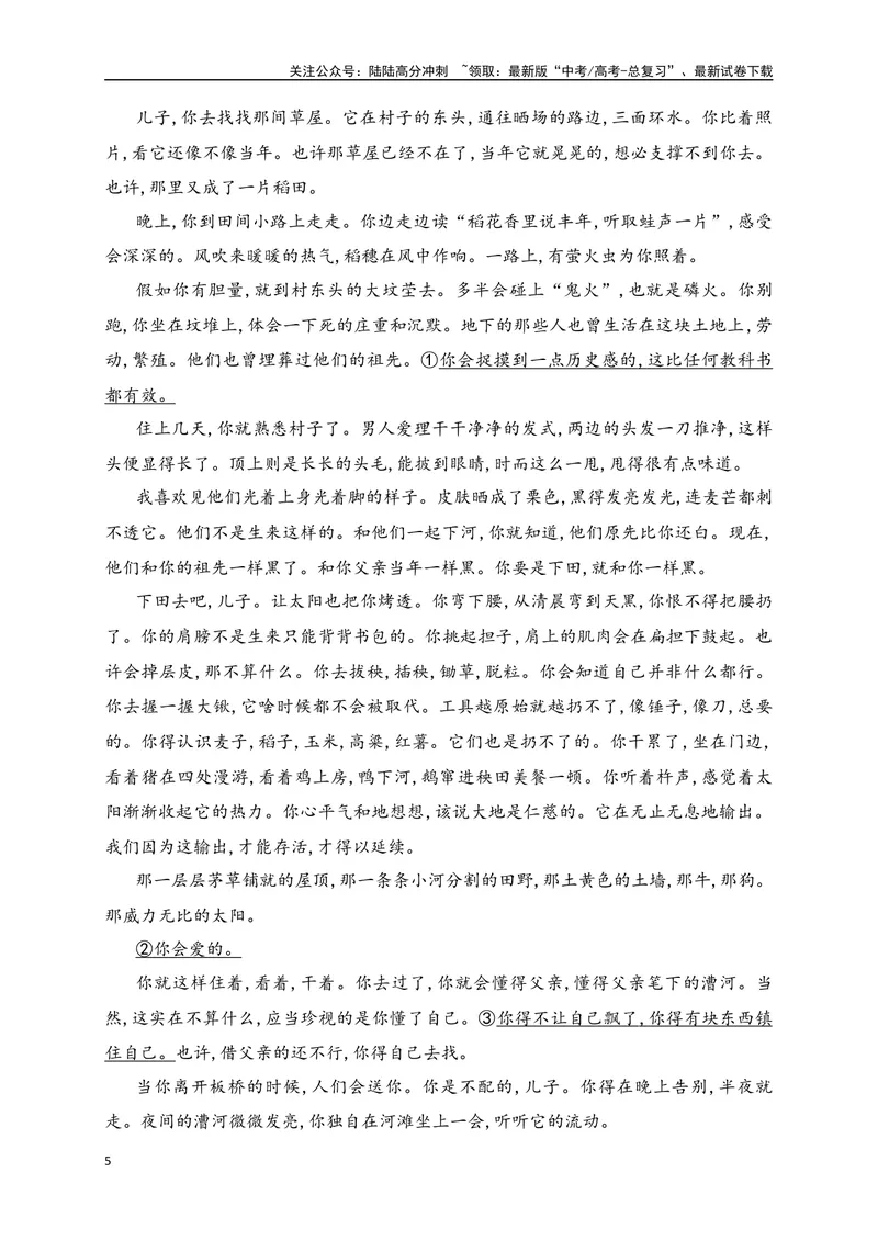 《012021-2024新高考Ⅰ卷文学类文本真题汇编训练（原卷版）_一轮复习_2025年_2025年高考语文一轮复习之文学类阅读（全国通用）_资料_1-资料》第5页预览