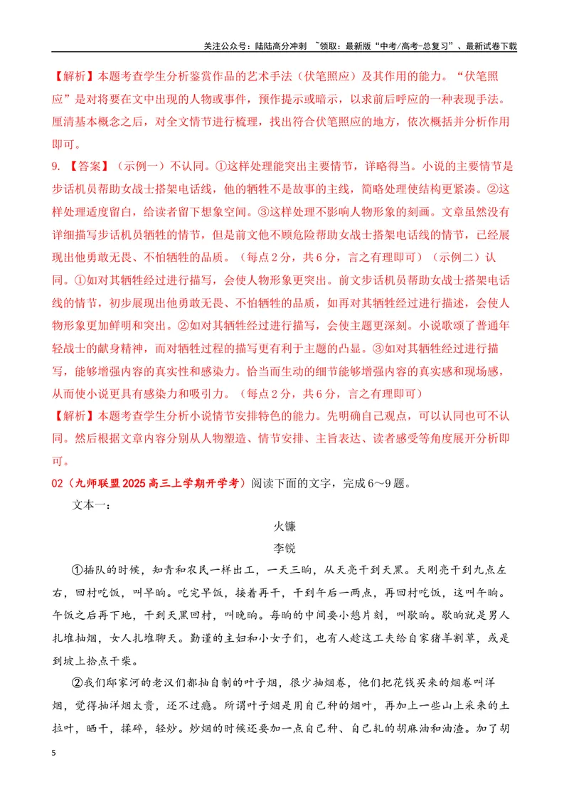 《04小说阅读（文本比较+观点评价与迁移+反套路因文设题）（教师哦）-30页_二轮复习_2025年_2025年高考语文二轮复习之现代文阅读（全国通用）_资料》第5页预览