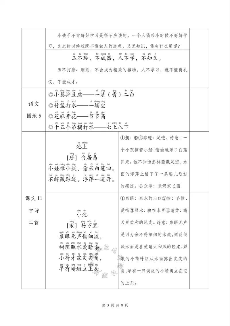 《077.24春新版一年级下册背诵默写一览表_小学1-6年级全科全套_1-6年级全科下册_一年级_其他补充资料_语文资料》第3页预览