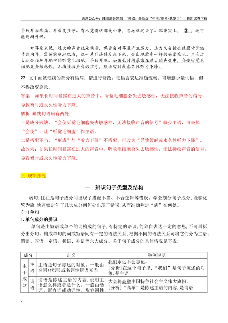 《04辨识句子类型及结构+病句的诊断方法及修改原则-_一轮复习_2024年_2024年高考语文一轮复习之语言文字运用（全国通用）_资料》第4页预览