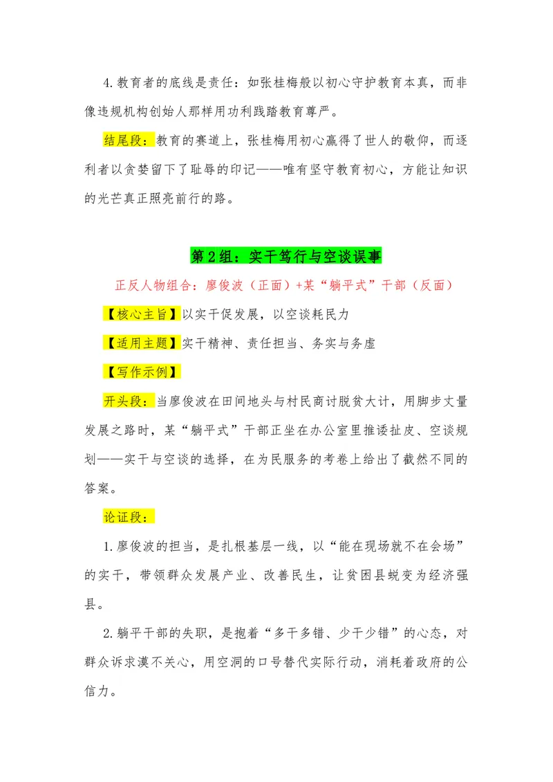 《15（39组“正反人物组合”满分作文模板）（适用主题+开头段+论证段+结尾段）_专项复习_2026年-语文专项复习_462026年高考语文常用作文素材积累（全国通用）》第2页预览