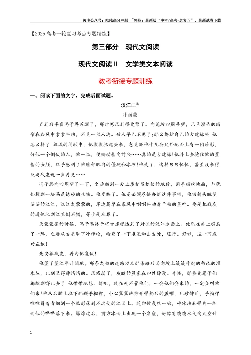 《14文学类文本阅读教考衔接专项训练（新高考卷）（解析版）_一轮复习_2025年_2025年高考语文一轮复习之文学类阅读（全国通用）_资料_1-资料》第1页预览