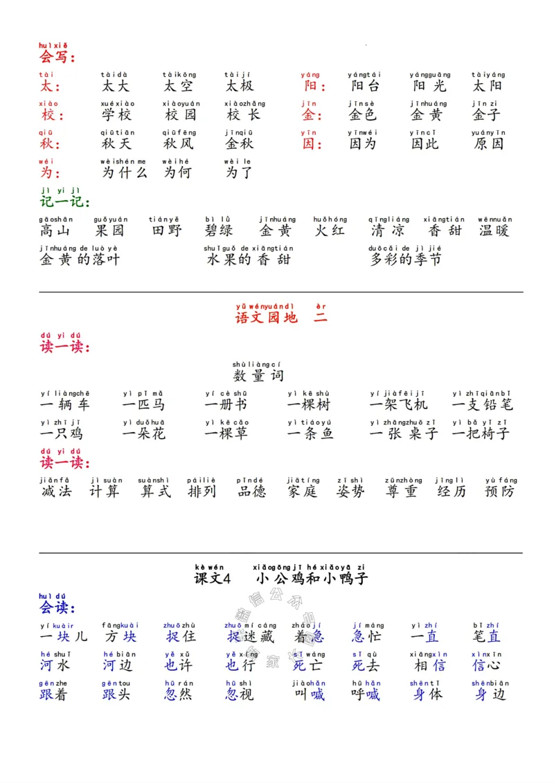 《090.24春语文一年级下册读写作业1-4单元_小学1-6年级全科全套_1-6年级全科下册_一年级_其他补充资料_语文资料》第5页预览