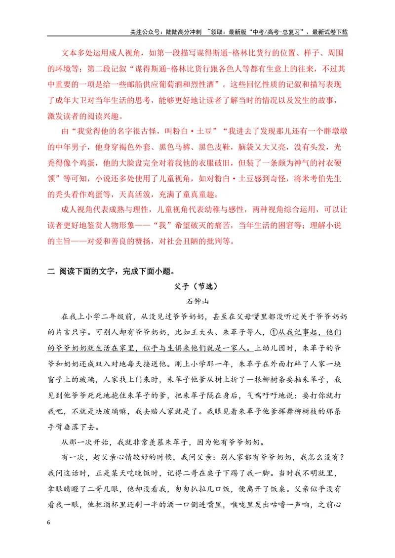 《08文学类文本阅读分析小说的叙述视角专项训练（新高考卷）（解析版）_一轮复习_2025年_2025年高考语文一轮复习之文学类阅读（全国通用）_资料_1-资料》第6页预览