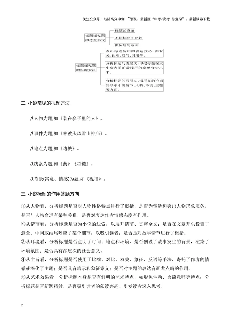 《13分析探究小说标题的作用和意蕴（全国通用）_一轮复习_2024年_2024高考语文一轮复习文学类小说散文阅读全国通用_资料》第2页预览