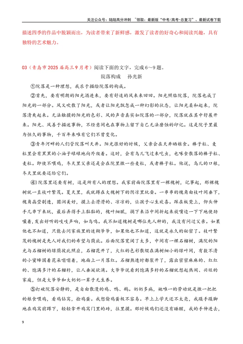 《12散文、戏剧阅读（散文手法+戏剧知识+反套路因文设题）（教师哦）-41页_二轮复习_2025年_2025年高考语文二轮复习之现代文阅读（全国通用）_资料》第9页预览