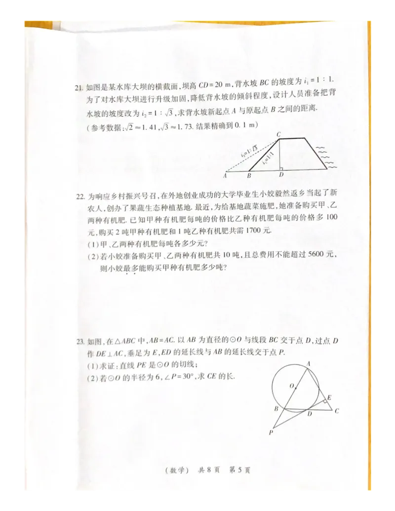 《2022湖南郴州数学试卷+答案(图片版)_12.2026年4月全国各地高考模拟卷_2026版初中金考卷•45套中考试卷汇编系列合集_全国版中考真题(1)_各省市《历年中考真题》2013-2024(10)_湖南》第5页预览