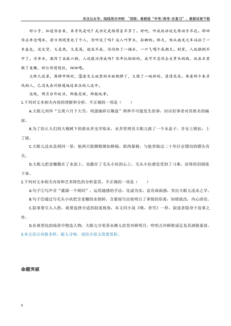 《12（文学文本阅读）赏析语言技巧（学生版）_专项复习_2025年_2025年高考语文题型全练点对点（新高考地区通用）_资料》第3页预览