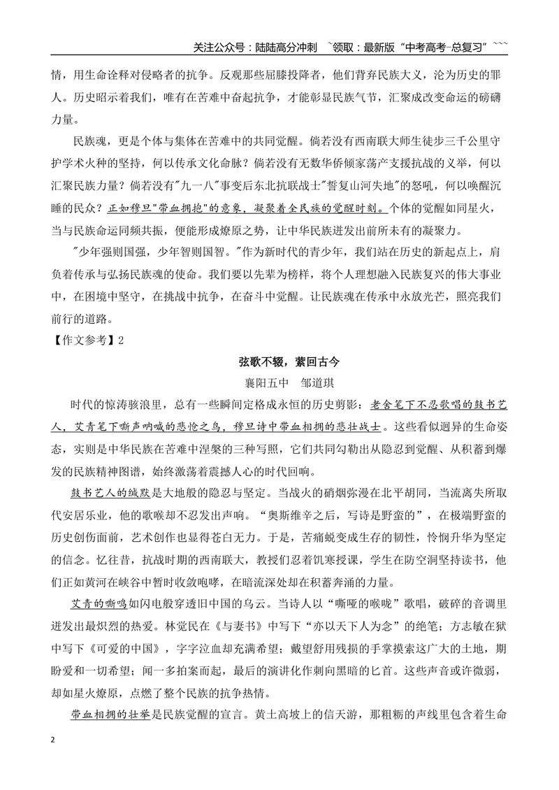 《11.老舍：悲笑交织的灵魂+艾青：追光者+2025年高考作文的三段话，有人豁然清醒+2025年新课标I卷作文-（时代人物+时评精选+作文赏析）_专项复习_2026年-语文专项复习_资料》第2页预览
