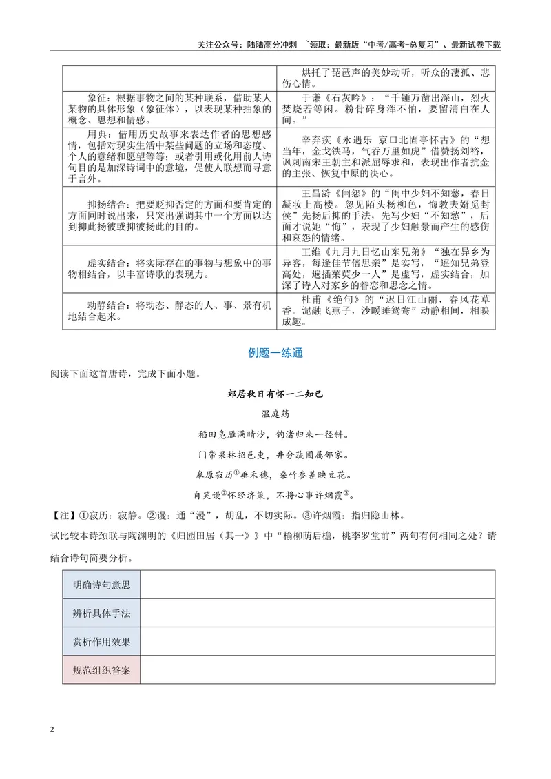 《06古诗中的表现手法（两种变式）（古诗阅读考点变式解读·诗歌的表达技巧）（原卷）-6页_专项复习_2025年_2025年高考语文古代诗歌阅读高频考点解读与变式通关练（新高考通用）_资料》第2页预览