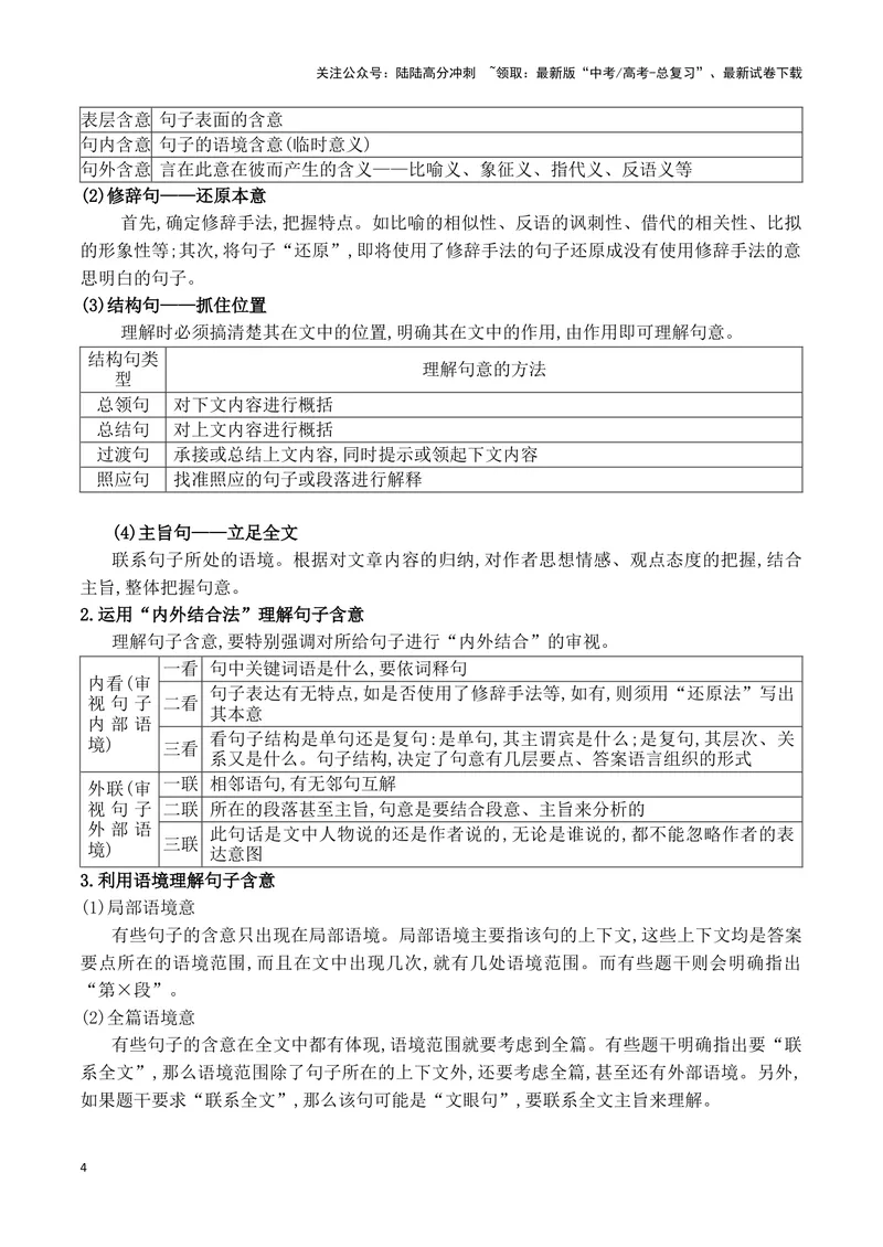 《04理解散文的词意、句意、标题的意蕴（全国通用）_一轮复习_2024年_2024高考语文一轮复习文学类小说散文阅读全国通用_资料》第4页预览