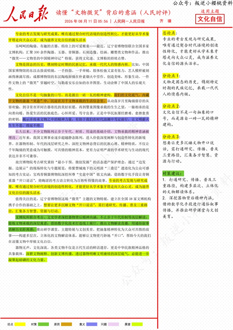 《11日-读懂“文物微笑”背后的意涵（人民时评）_3539.2027北京定向选调_08选调高分范文+写作素材+申论刷题集_20、人民日报范文每日精讲（按月更新）_8月人民日报精读》第1页预览
