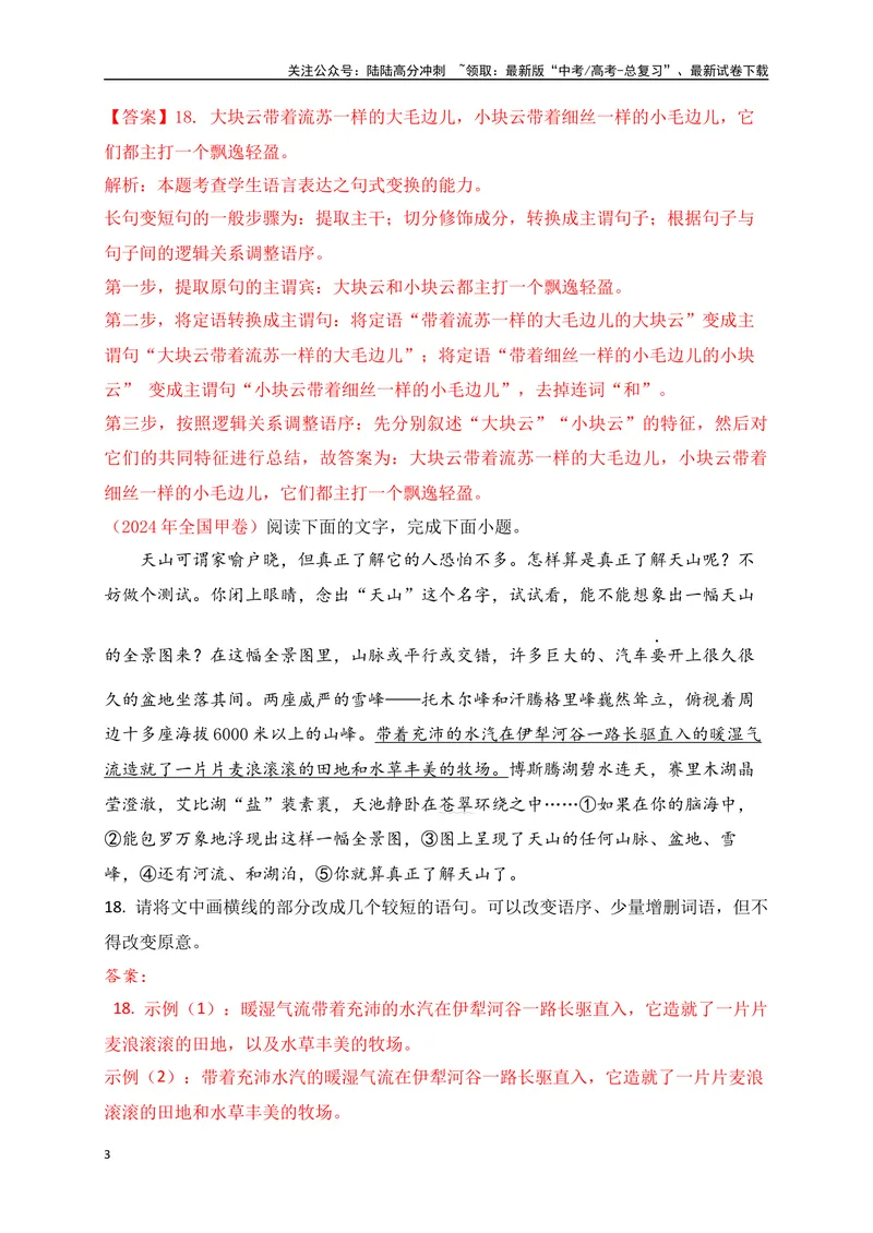 《09句式变换之长短句，整散句等句式互换（讲义）_一轮复习_2025年_2025年高考语文一轮复习阅读鉴赏全国通用_资料_4-语言文字运用》第3页预览