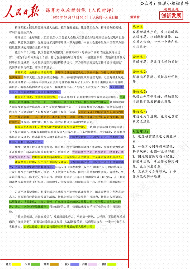 《17日-谋算力也应提效能（人民时评）_3539.2027北京定向选调_08选调高分范文+写作素材+申论刷题集_20、人民日报范文每日精讲（按月更新）_7月人民日报精读》第1页预览