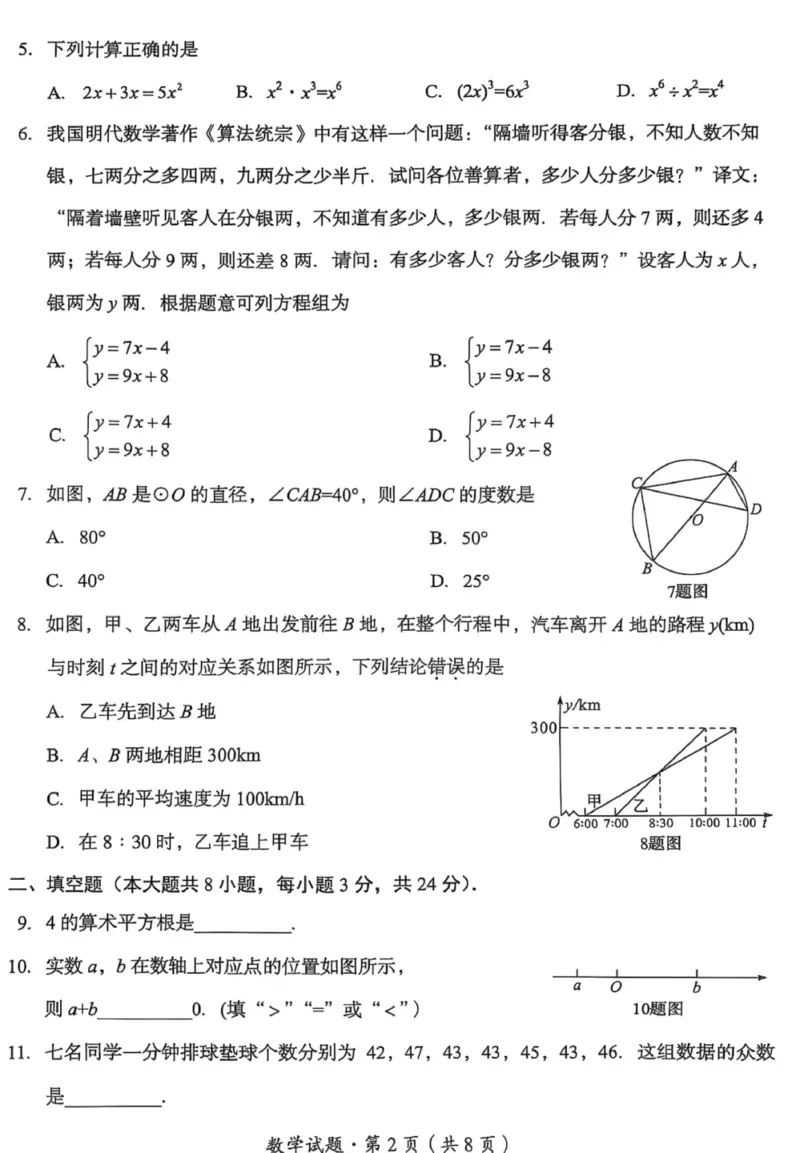 《2025年青海中考数学真题原卷完整版_12.2026年4月全国各地高考模拟卷_2026版初中金考卷•45套中考试卷汇编系列合集_全国版中考真题_2025年全国中考真题答案（按省市分类）(10)_青海省》第2页预览