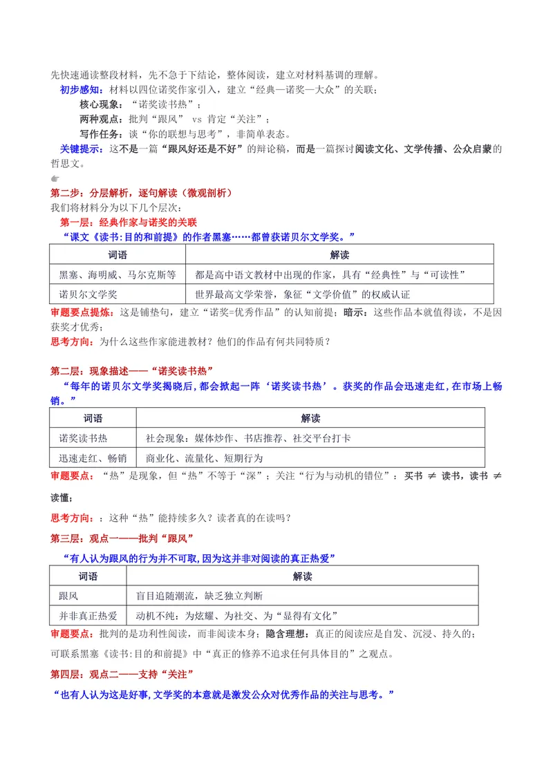 《2026届江西高三9月多校联考“诺奖读书热”现象的思辨”审题立意及范文_专项复习_2026年-语文专项复习_302026年高考语文各地名校模考卷作文导写》第2页预览