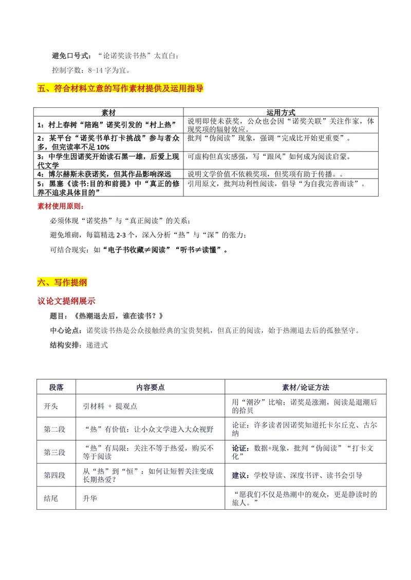 《2026届江西高三9月多校联考“诺奖读书热”现象的思辨”审题立意及范文_专项复习_2026年-语文专项复习_302026年高考语文各地名校模考卷作文导写》第4页预览