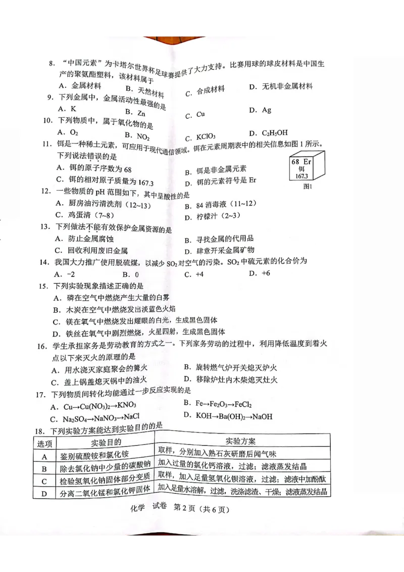 《2023广西省化学试卷+答案(PDF版)_12.2026年4月全国各地高考模拟卷_2026版初中金考卷•45套中考试卷汇编系列合集_全国版中考真题(1)_各省市《历年中考真题》2013-2024(10)_广西》第2页预览