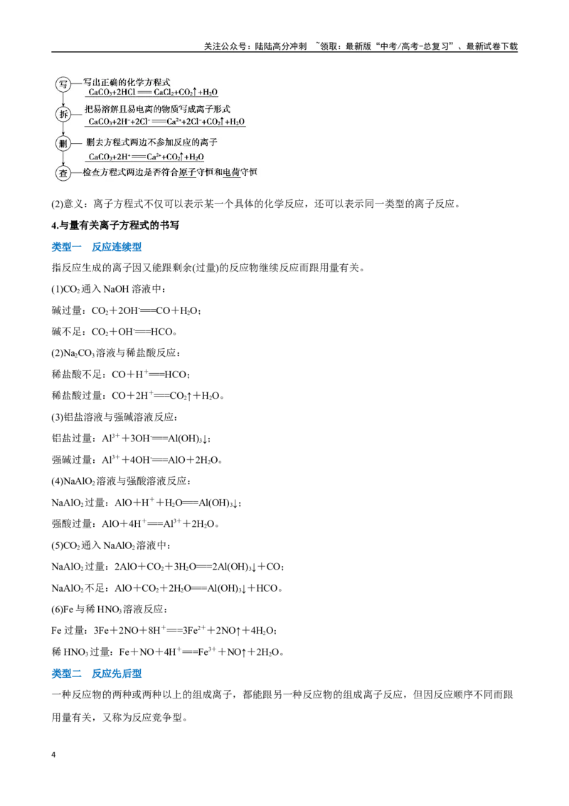 《专题02离子反应九大题型（举一反三）（新高考通用）（教师版）_05-化学-高考总复习_专项复习_2025年_2025年高考化学举一反三重难点题型归纳知识点梳理变式训练_资料》第4页预览