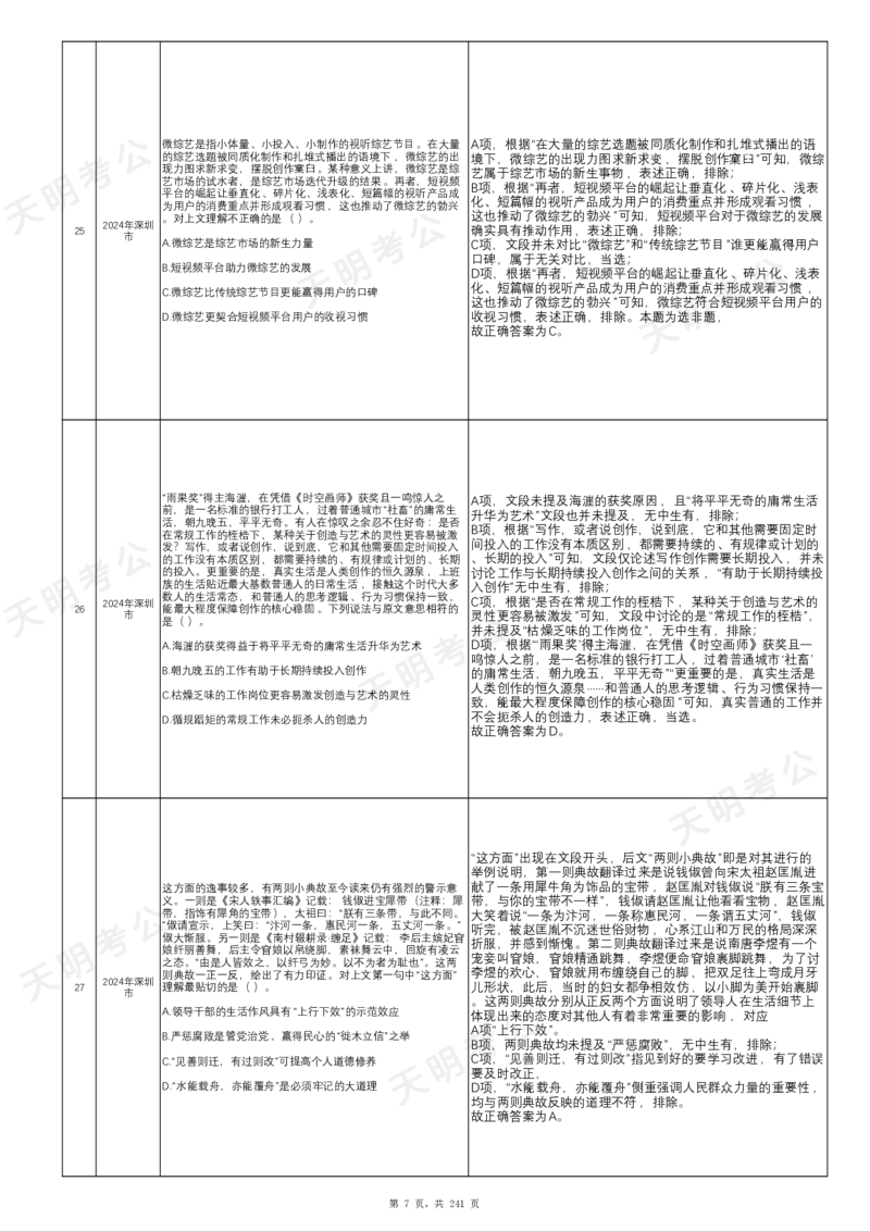《片段阅读千题册乱序版答案(字体调大)_3539.2027北京定向选调_062027行测刷题-各模块刷题合集pdf版_2027片段阅读千题册_片段阅读千题册（乱序版）_片段阅读千题册乱序版1.0》第8页预览