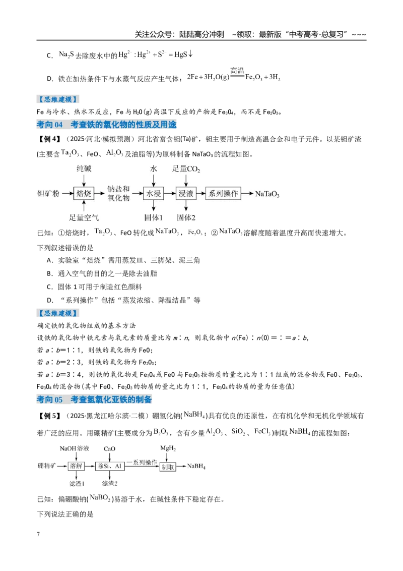 《专题02铁及其重要化合物（高效培优讲义）（学生版）_05-化学-高考总复习_一轮复习_2026年-化学高考一轮复习_2026年高考化学一轮复习考点精讲精练（新高考通用）-G58_2026版》第7页预览