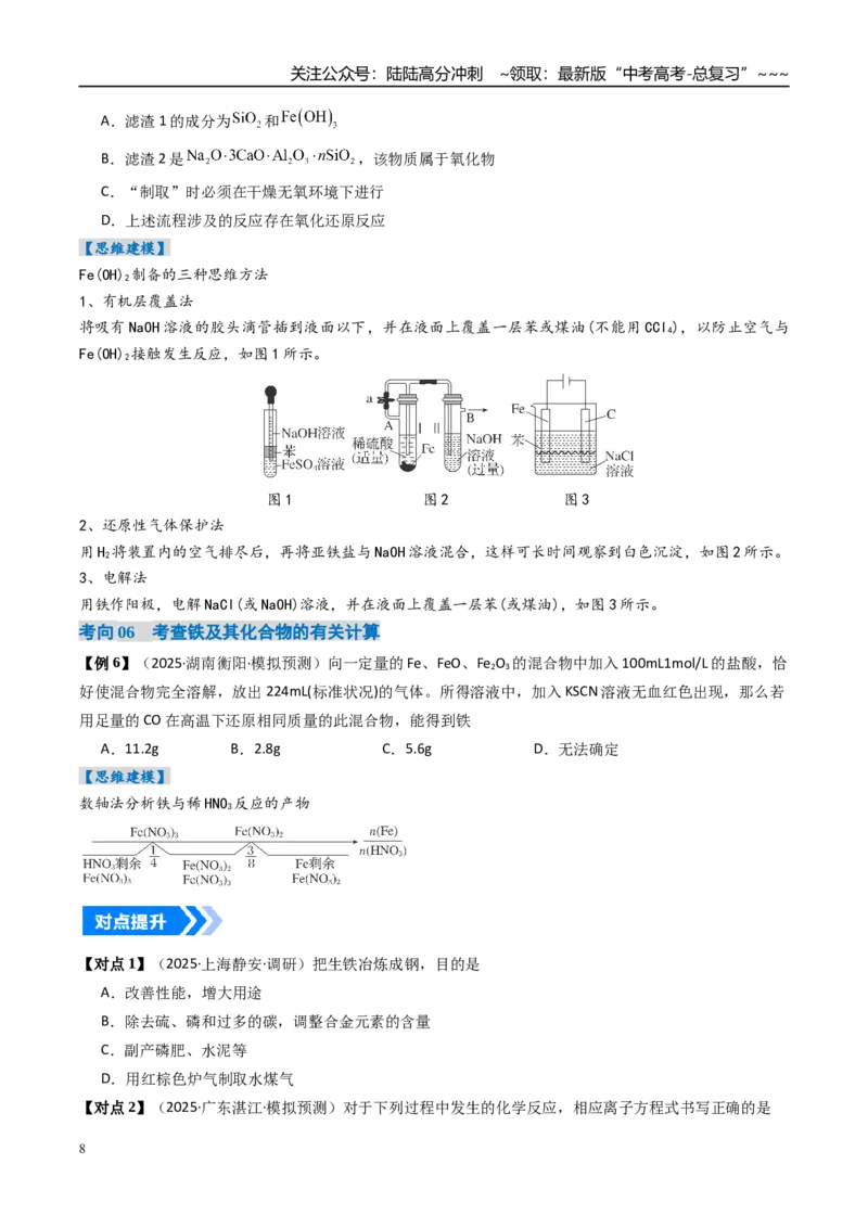 《专题02铁及其重要化合物（高效培优讲义）（学生版）_05-化学-高考总复习_一轮复习_2026年-化学高考一轮复习_2026年高考化学一轮复习考点精讲精练（新高考通用）-G58_2026版》第8页预览