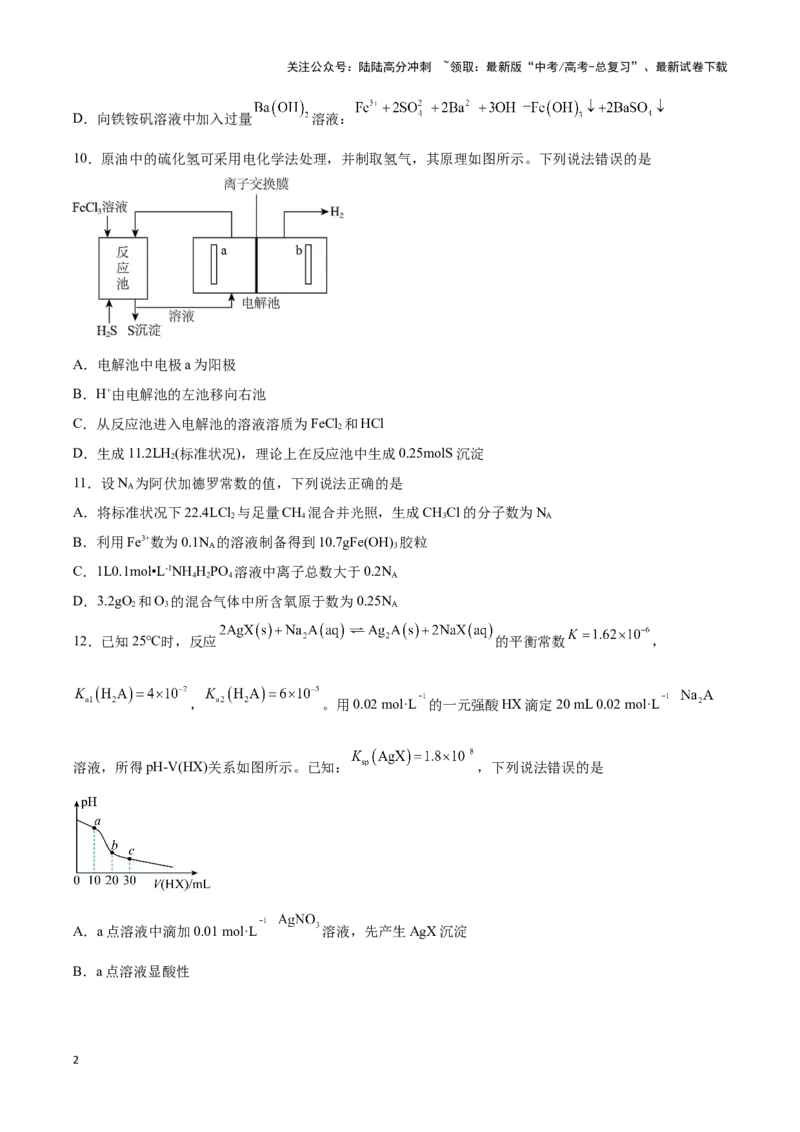 《专练01七道选择题+主观流程题-（原卷版）_05-化学-高考总复习_专项复习_2024年_2023年高考化学考前手感保温训练（全国卷）_资料》第2页预览