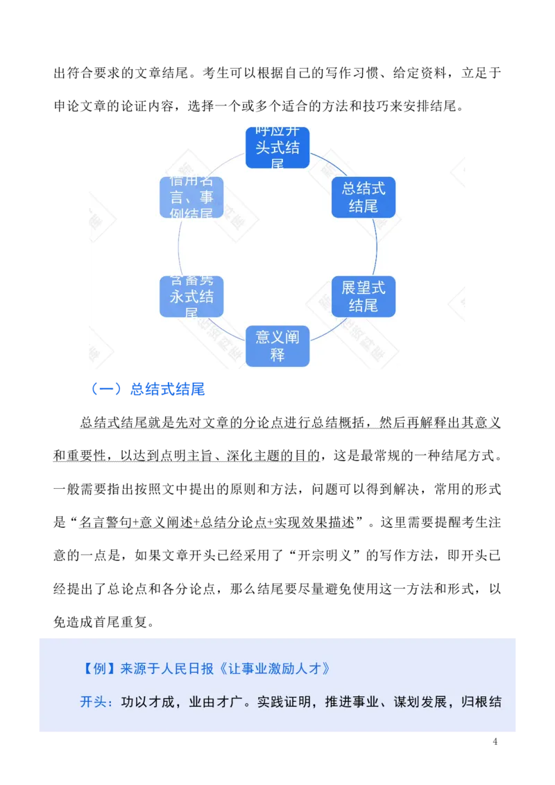 《申论—结尾（文章写作高分突破）_3539.2027北京定向选调_072027申论资料（三色笔记+万能模版+高分指南)_21、申论开篇内容结尾作文高分突破》第5页预览