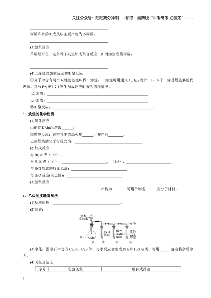《专题02烃（知识清单）（全国通用）（学生版）_05-化学-高考总复习_一轮复习_2026年-化学高考一轮复习_2026年高考化学一轮复习知识清单（全国通用）-G56_2026版》第6页预览