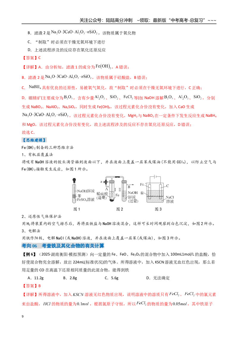 《专题02铁及其重要化合物（高效培优讲义）（教师版）_05-化学-高考总复习_一轮复习_2026年-化学高考一轮复习_2026年高考化学一轮复习考点精讲精练（新高考通用）-G58_2026版》第9页预览