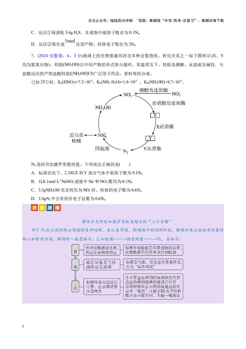 《专题02化学计量及其应用（讲义）（学生版）_05-化学-高考总复习_二轮复习_2025年_2025年高考化学二轮复习课件+讲义+练习（新高考通用）》第5页预览