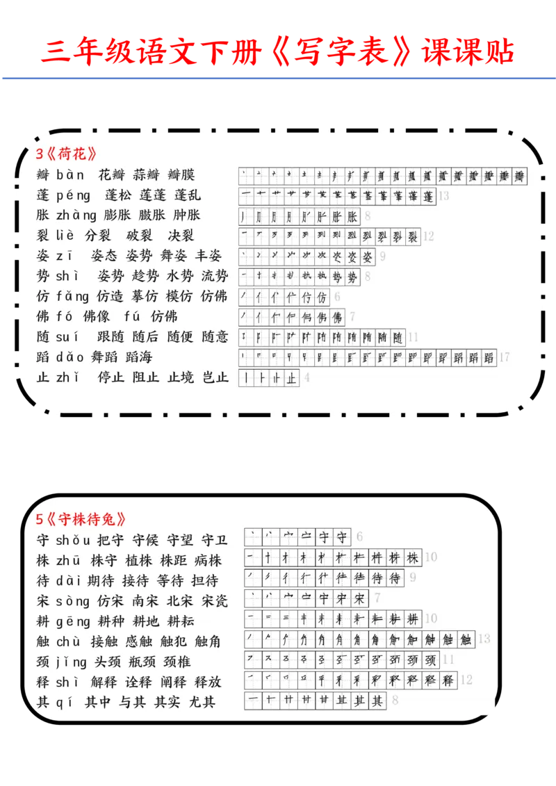 《2024语文三年级下册生字带拼音组词汇总-副本_小学1-6年级全科全套_1-6年级全科下册_三年级_三年级下语文_语文三下字词专项练习》第2页预览