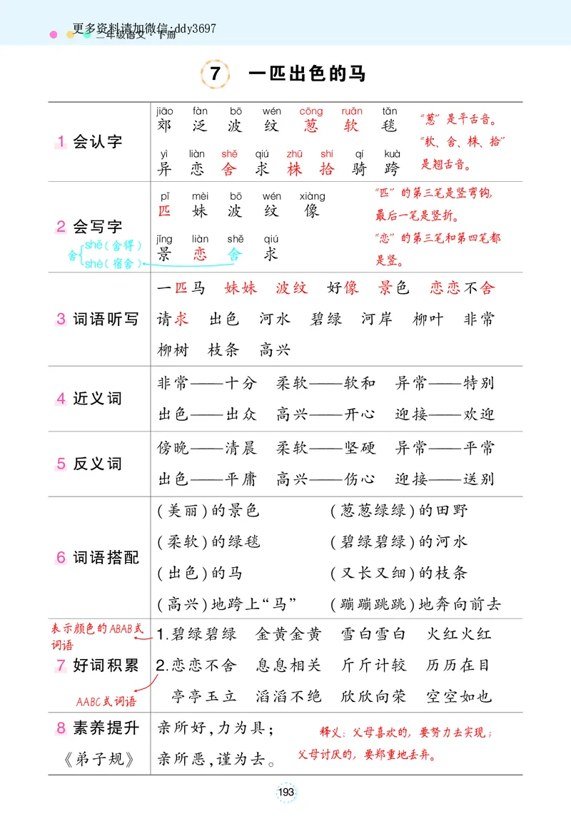 《1.10状元语文笔记背记清单_小学1-6年级全科全套_1-6年级全科下册_二年级_二年级下语文_语文二下每课考点归纳》第6页预览