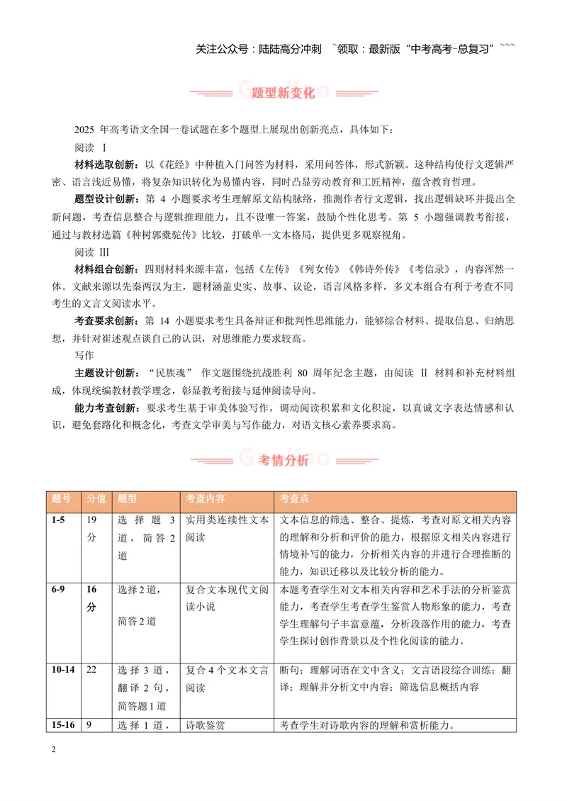 《2025年高考语文真题完全解读（全国一卷）_专项复习_2026年-语文专项复习_2025年高考语文真题完全解读-G338》第2页预览