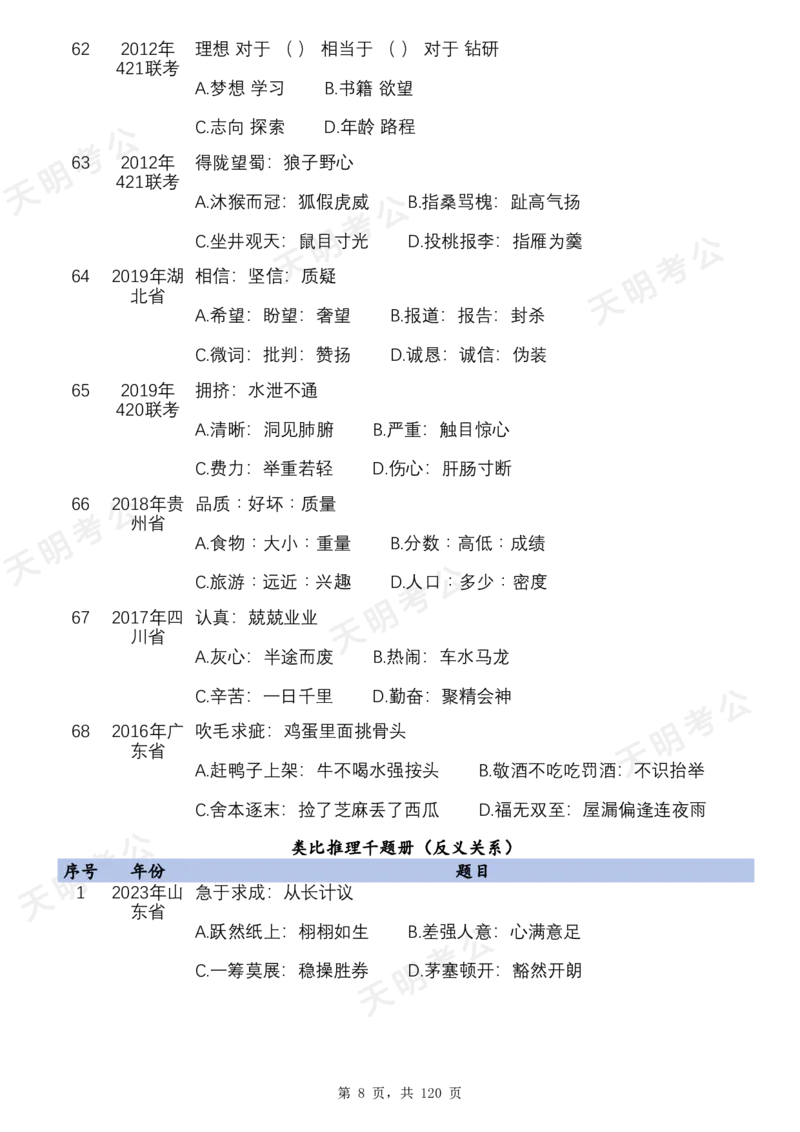 《特制版（无框顺序题目）_3539.2027北京定向选调_062027行测刷题-各模块刷题合集pdf版_2027类比推理千题册_（顺序版）类比推理_类比推理1.5_特制版（顺序无框版）新版》第10页预览