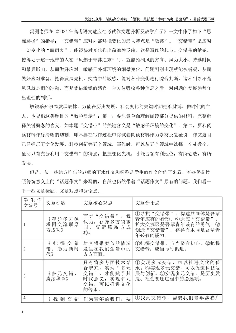 《“交错带”不能以传统“话题作文”的写法来写来教——九省联考“交错带”作文题的特征及写作_专项复习_2024年_2024高考语文作文热点素材积累运用与写作技巧训练_资料》第5页预览