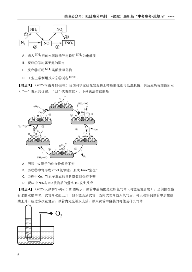 《专题03氮及其重要化合物（高效培优讲义）（学生版）_05-化学-高考总复习_一轮复习_2026年-化学高考一轮复习_2026年高考化学一轮复习考点精讲精练（新高考通用）-G58_2026版》第9页预览
