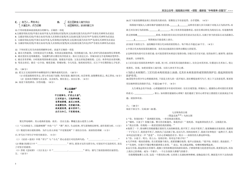 《2017年高考真题语文(山东卷)（含解析版）_专项复习_2026年-语文专项复习_2008年-2025年语文高考真题_2008-2020年高考_地方卷_山东高考语文08-21_A3版》第3页预览