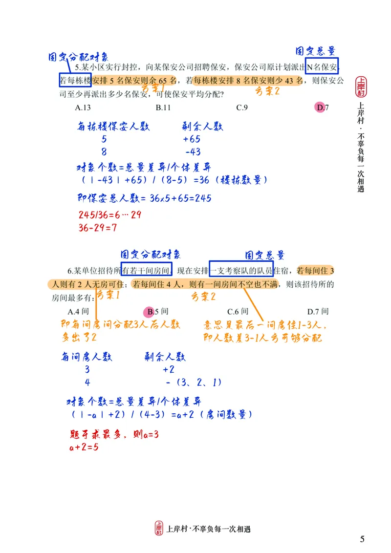 《王炎丨26数量讲练大满贯笔记_3539.2027北京定向选调_052027行测资料（名师笔记+技巧+必考点）_11数量关系专项资料》第5页预览