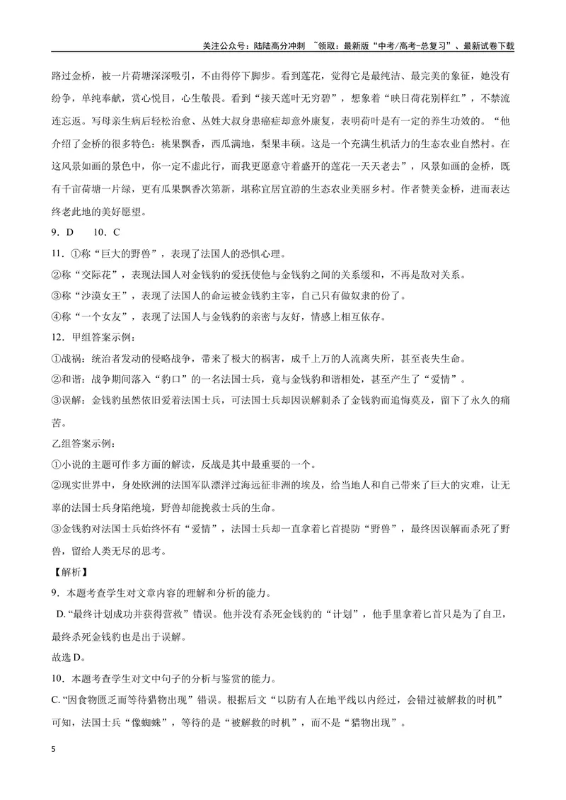 《45文学类文本阅读之短评（新高考版）（全解全析）_二轮复习_2025年_2025年新高考语文二轮复习高频考点重难点强化训练卷_资料》第5页预览