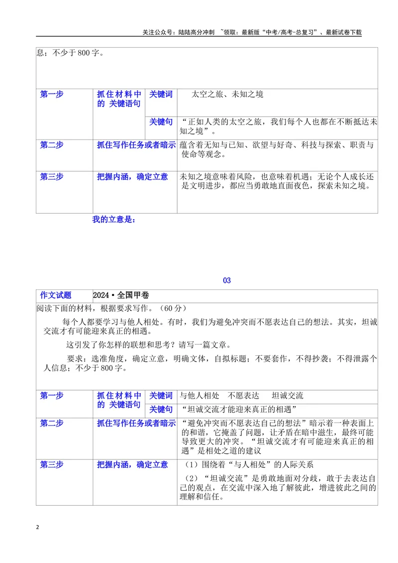 《2025年高考二轮复习作文审题立意提升训练（一）（表格式、学生版）_专项复习_2025年_2025年高考语文作文专项复习_资料_高考语文二轮复习之作文（全国通用）》第2页预览
