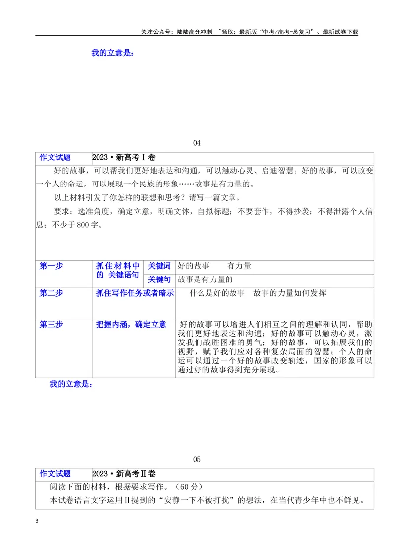 《2025年高考二轮复习作文审题立意提升训练（一）（表格式、学生版）_专项复习_2025年_2025年高考语文作文专项复习_资料_高考语文二轮复习之作文（全国通用）》第3页预览