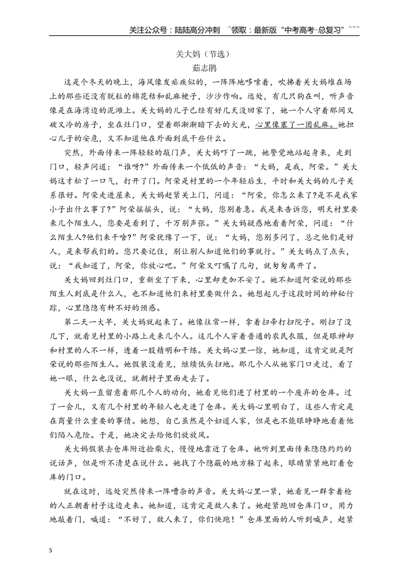 《2文学类文本阅读名校模拟精选训练二（教师版）_一轮复习_2026年-语文一轮复习_2026年高考语文一轮复习之现代文专题（全国通用）-G388_资料》第5页预览