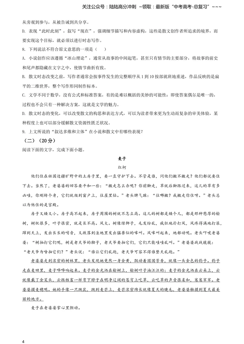 《2021年新高考浙江省语文试题（原卷版）_专项复习_2026年-语文专项复习_2008年-2025年语文高考真题_2021年高考_2021年浙江卷—语文_A4Word版》第4页预览