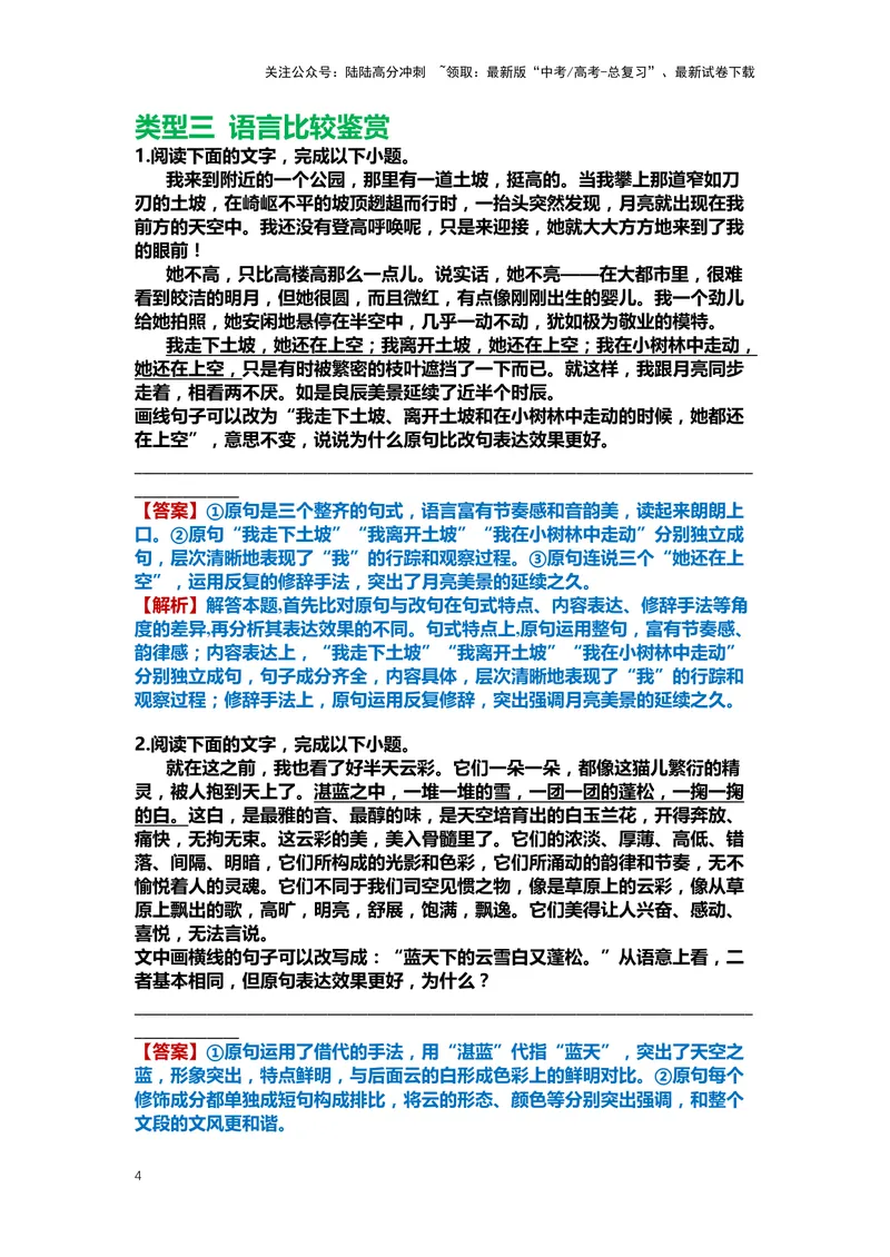 《28.语言文字运用，赏析句子-（解析版）_二轮复习_2024年_2024年高考语文二轮专题讲练_资料》第4页预览