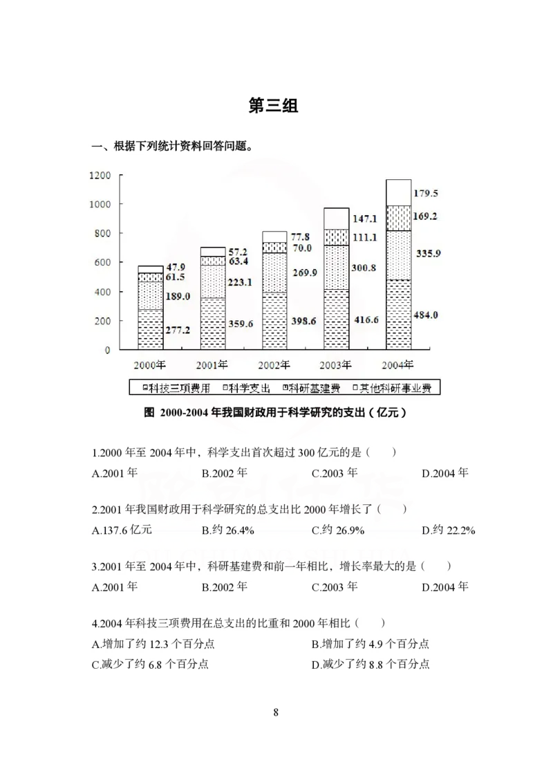 《欧创仕华狂刷1000题-资料分析_3539.2027北京定向选调_062027行测刷题-各模块刷题合集pdf版_欧创仕华资料分析》第8页预览