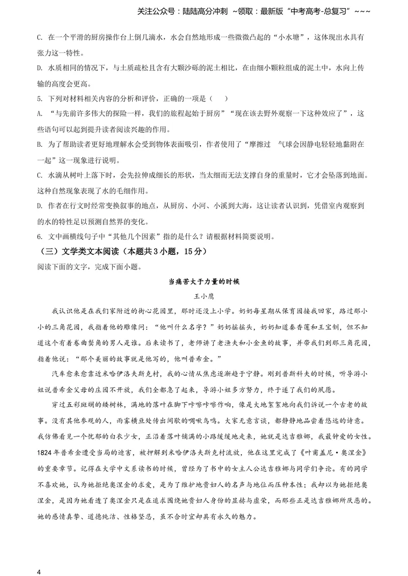 《2021年普通高等学校招生全国统一考试语文试题（全国甲卷）（原卷版）_专项复习_2026年-语文专项复习_2008年-2025年语文高考真题_2021年高考_2021全国甲卷—语文_Word版A4》第4页预览