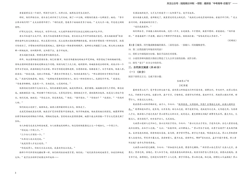 《2021年新高考浙江省语文试题（原卷版）_专项复习_2026年-语文专项复习_2008年-2025年语文高考真题_2021年高考_2021年浙江卷—语文_A3Word版》第3页预览